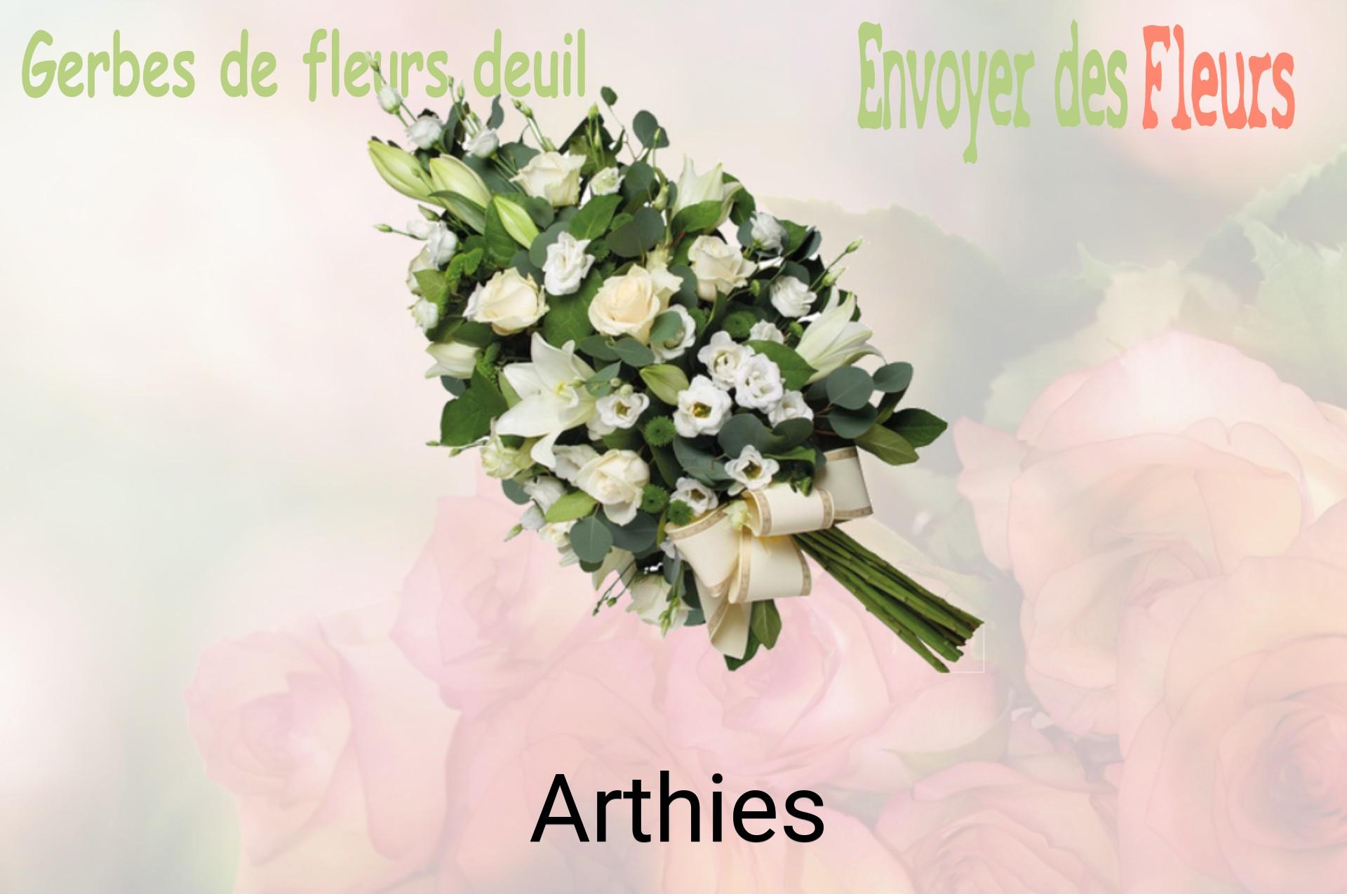Gerbe de fleurs de deuil livrée à Arthies